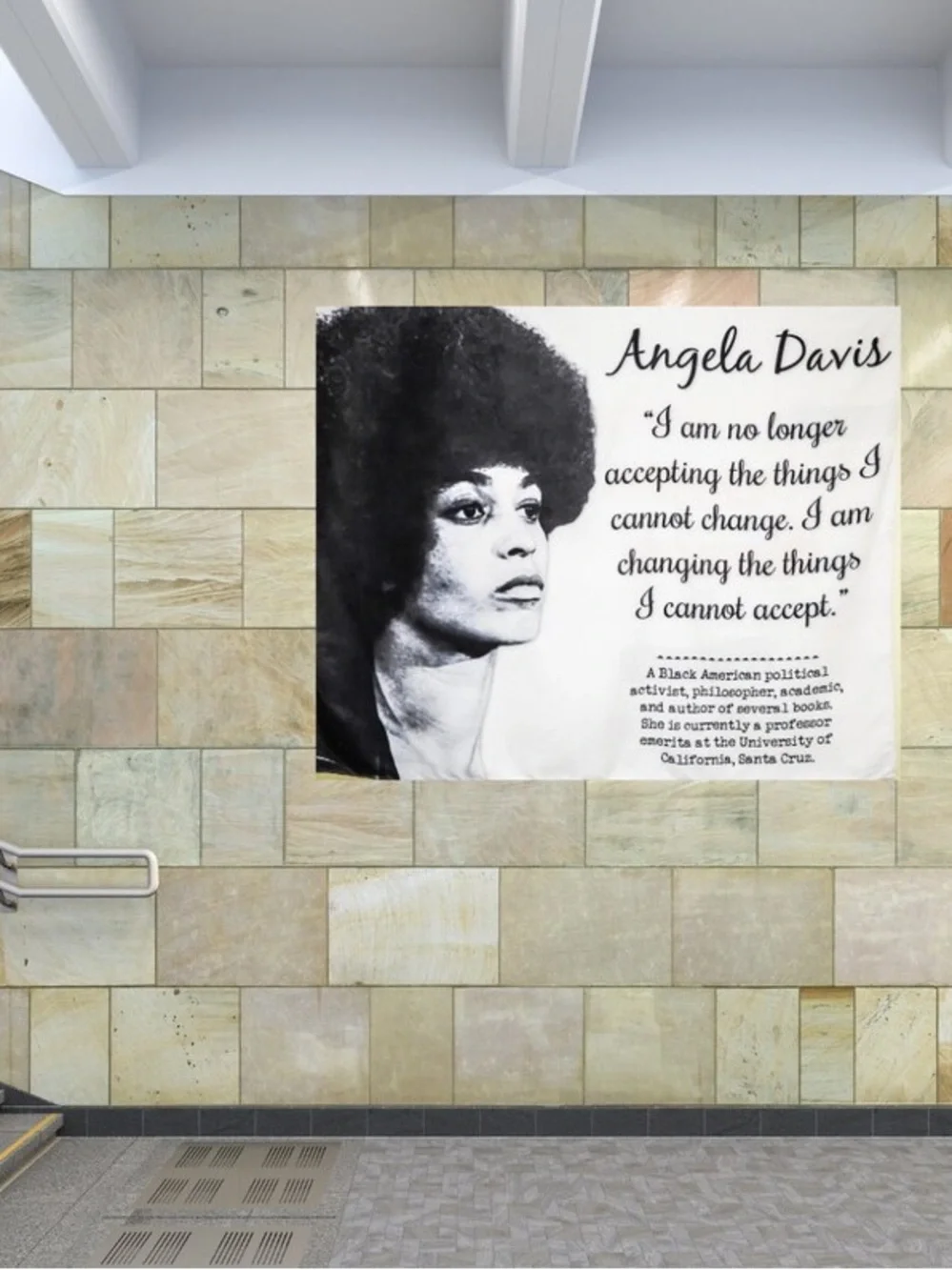 Angela Davis Quote Wall Art Poster - Black & White